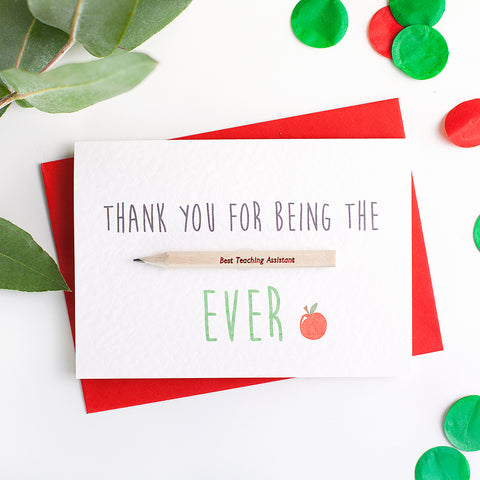 Teacher/Teaching Assistant Thank You Card With Pencil