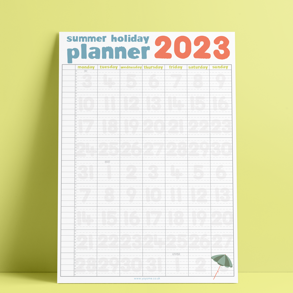 A2 Summer Holiday Planner 2023 YoYoMe