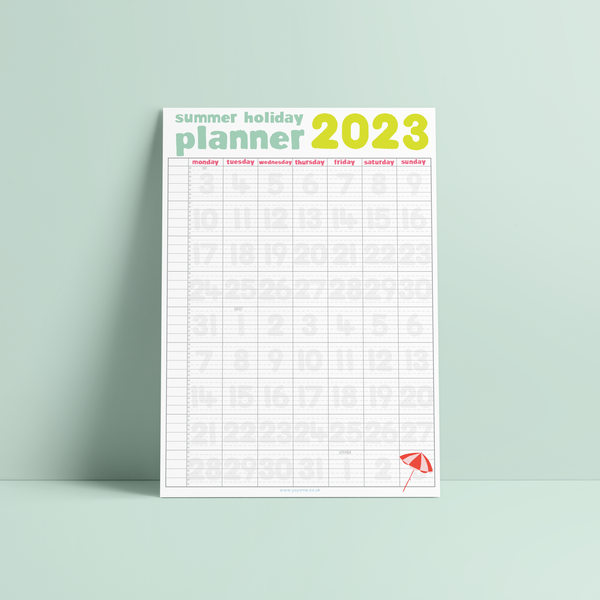 A3 Summer Holiday Planner 2023