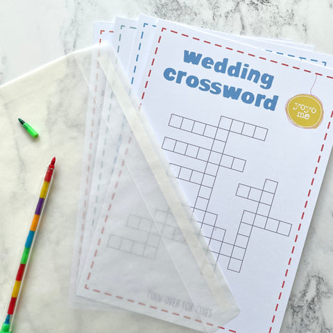 Wedding activity sheets pack with crayon pen