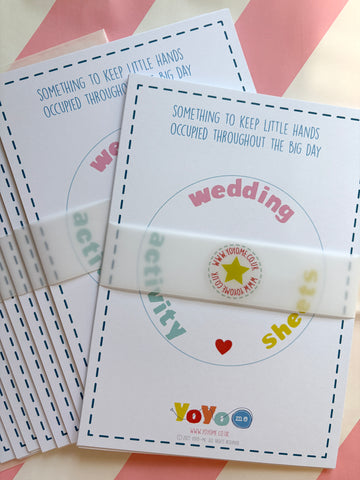 Wedding activity sheets pack with crayon pen