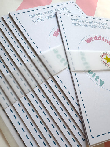 Wedding activity sheets pack with crayon pen
