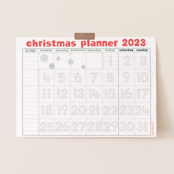 Christmas Holiday Wall Planner 2023