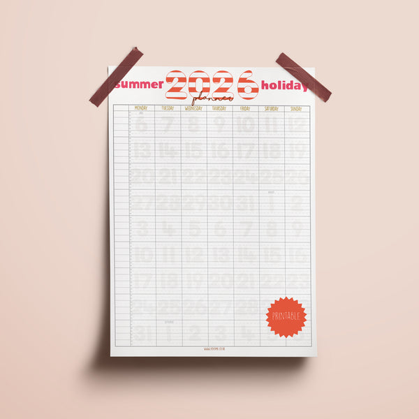 PRINTABLE Summer Holiday Planner 2026