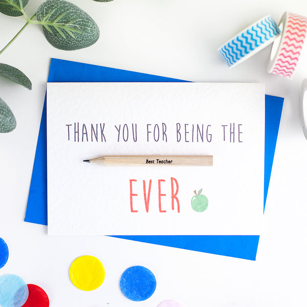Teacher/Teaching Assistant Thank You Card With Pencil – Yoyo-Me