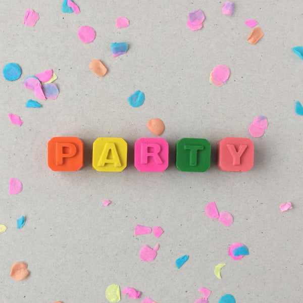 PARTY Letter Crayons
