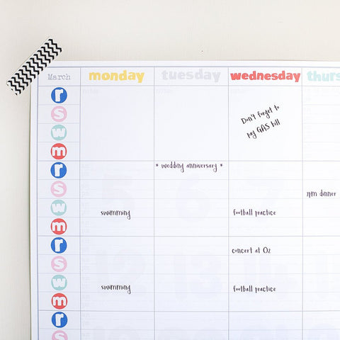 Personalised Family Wall Planner