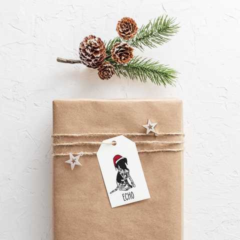 Personalised portrait Christmas gift tags