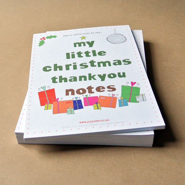 Christmas Thank You Note Pad and Envelopes